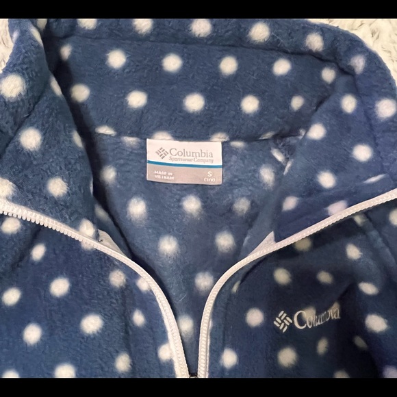 Columbia Girls Blue Polkadot Fleece Jacket - Picture 3 of 3